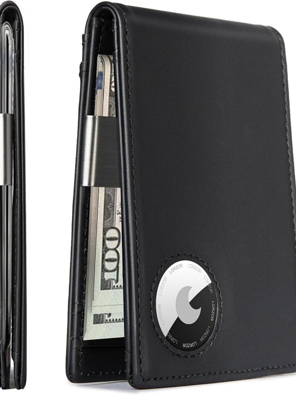 Slim Leather Money Clip Wallet for Men - RFID Blocking Front Pocket Bifold